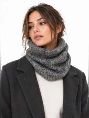 Balenciaga Gray Mohair Knit Cowl Neck Warmer OS